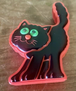 Halloween AVON Black Cat Sound Up Clip On Enamel Pin 1990s Vtg Not Working - Picture 1 of 6