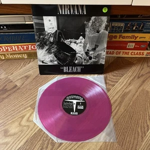 NIRVANA - BLEACH 1992 PINK TRANSLUCENT COLORED VINYL SUB POP GRUNGE LP - Picture 1 of 23