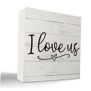 Kunlisa Wood Box Sign, Wedding Gift for Couple, Love Sign for Home I Love Us - Picture 1 of 7