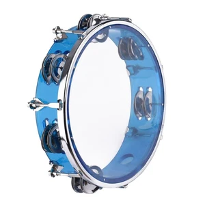 8 Inch Musical Tambourine Handbell with Double Row Jingles for Kids & Adults - Imagen 1 de 7