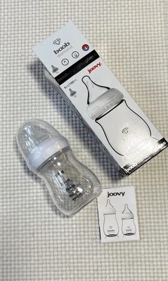 Joovy Boob Diamond Glass Baby Bottle 5oz/150ml 0M+ Single Hole Nipple - Image 1 of 3