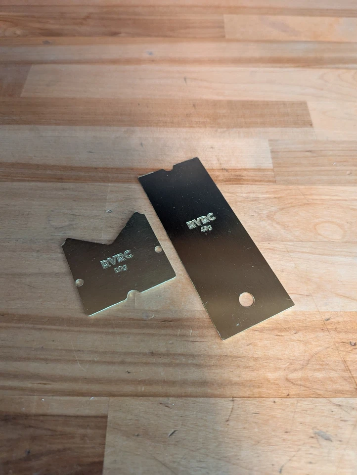 RVRC Brass Chassis Weight Set for Team Associated RC10 B2 B3 and T3 | 65 Gram - Image 1 of 4