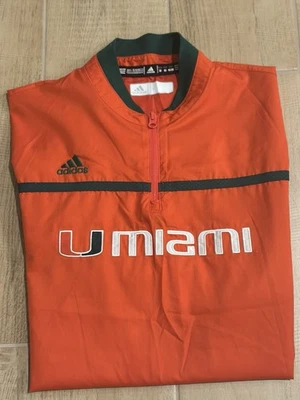 Adidas Miami Hurricanes Official Team Issued quater zip short sleveed pullover  - Image 1 of 2