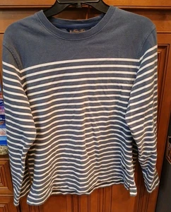 Brooks Brothers Mariner Navy Blau/Weiß Gestreiftes Langarm T-Shirt Herren MED - Bild 1 von 4