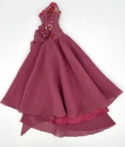 OOAK Barbie Kleid Wein Burgund One Shoulder Dress - Bild 1 von 5