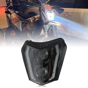 Dirt bike LED Headlight DRL Hi/Lo Beam For EXC XCW 250 350 450 500 SMC-R 690 - Picture 1 of 16