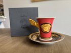 Versace Rosenthal Medusa Red Cup & Saucer – Fine Porcelain – Mint w/ Box – Rare