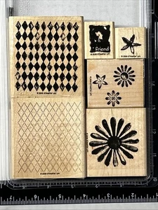 Stampin Up! Sieht aus wie Frühling Holz montiert Gummistempel Blumen Hintergründe - Bild 1 von 6