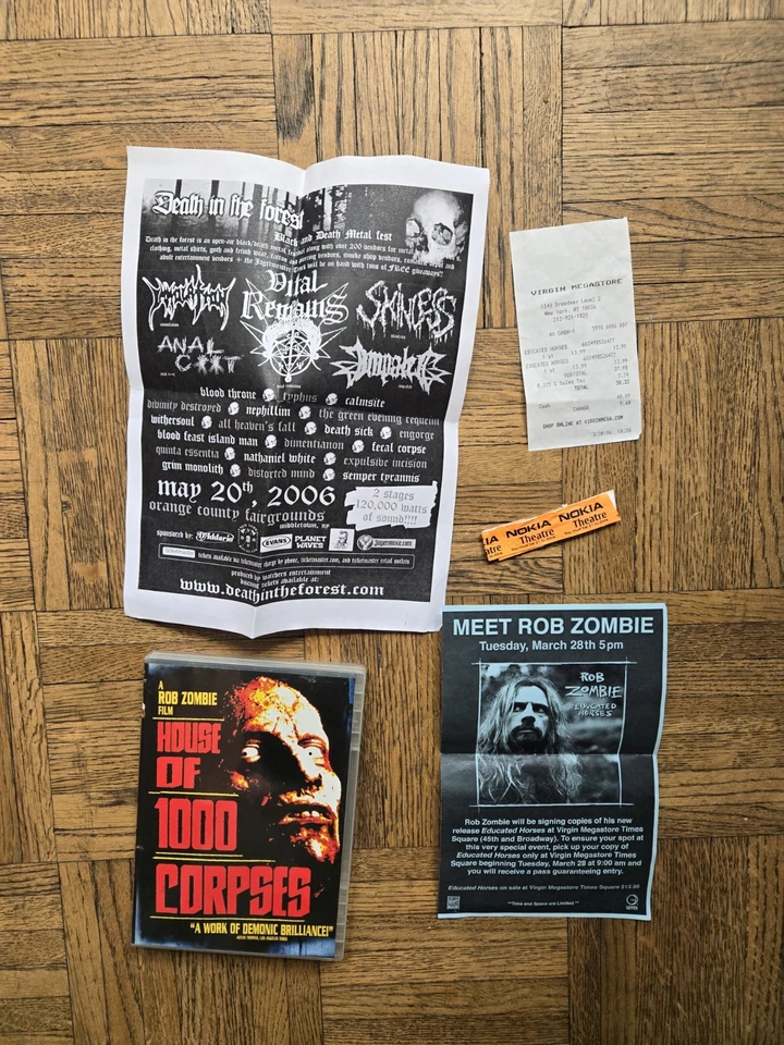 Vintage House of 1000 Corpses (DVD, 2003) Rob Zombie & Meet Rob Zombie Flyer - Image 1 of 4