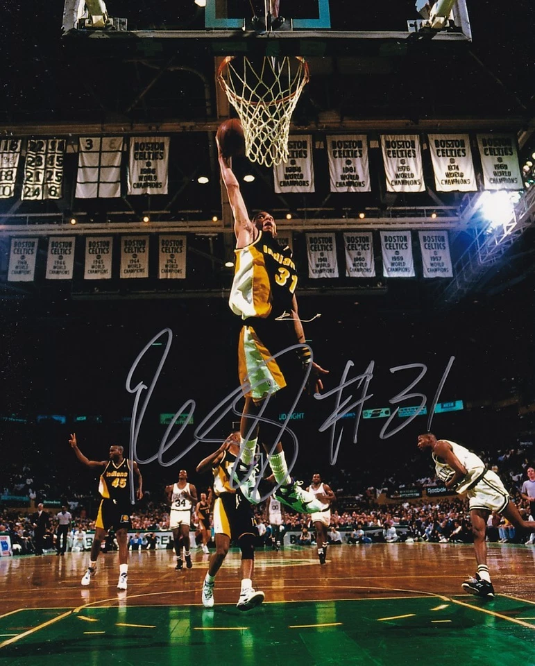 Foto autógrafa firmada por Reggie Miller 8x10 Indiana Pacers Foto 1 de 1