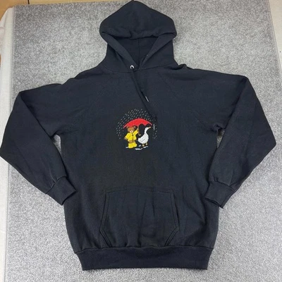 Sudadera con Capucha de Lluvia Oso Ganso Bordada Tultex De Colección Punta de Aguja Negra EE. UU. Para Hombres XL Foto 1 de 4