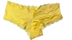 Victoria's Secret freches Damenhöschen Medium gelb Spitzenbesatz Schleife Unterwäsche - Bild 1 von 3