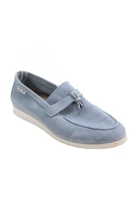 Mephisto Womens Slip On Round Toe Suede Loafers Blue White Size 10 - Image 1 of 4