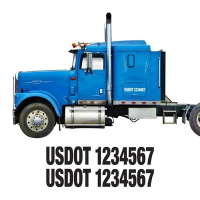 US DOT Number Vinyl Decals – 2 Pack 2"x12" Truck Door Letters, FMCSA Compliant - Image 1 of 4