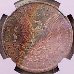 1885-O Morgan Dollar *Toned* NGC MS65 CAC ***SELTENE ORIGINAL GETÖNTE MÜNZE*** - Bild 1 von 5