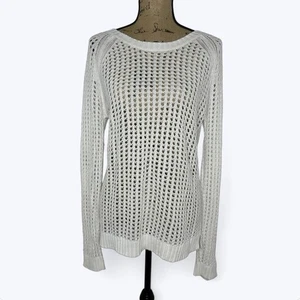 ANA offener Strick Pullover Damen Gr. XL weiß Strand Küste Urlaub Herbst Lagenlook Basic - Bild 1 von 12