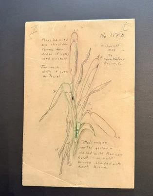 Vera Waters Wax Stencil Cattails #358-D  3 Sheets Vintage - Image 1 of 4