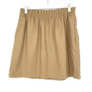 J. Minifalda Crew Factory para mujer talla 6 mezcla de lana tostada NUEVA LEER - Imagen 1 de 8