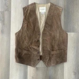 J Peterman Co Chaleco Para Hombres Grande Cuero Marrón Hebilla Espalda Cintura Abrigo EE. UU. Talla Grande - Imagen 1 de 7