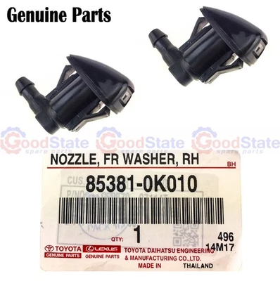 Genuine Toyota Hilux KUN25 KUN16 KUN15 Windscreen Spray Washer Jet Nozzle x2 - Image 1 of 3