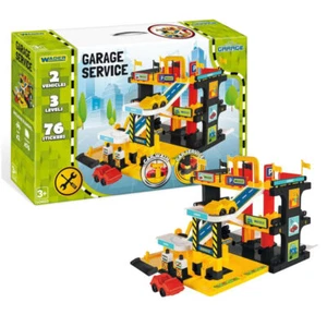 Wader Parkgarage Service mit 3 Ebenen Parkhaus Tankstelle Waschanlage Spielzeug - Bild 1 von 1
