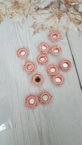 5x pesca zingara shisha specchio artigianale 1,6 cm colla cucire su applicazione motivo toppa bordo - Foto 1 di 1