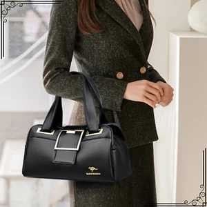 High Capacity Fashion Top Handle Bag Multi Layers Handbag Leather Tote Messenger - Picture 1 of 22