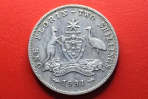 1931 SILVER FLORIN WORN PREDECIMAL COIN 925 SILVER #EVO16 - Picture 1 of 8