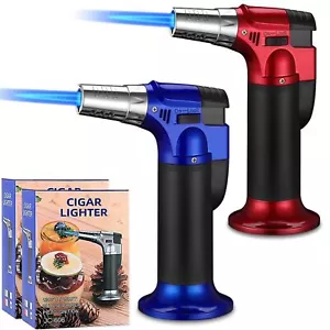 2 Pcs Butane Torch Refillable Blow Torch Lighter Kitchen Butane Torch with Lo... - Picture 1 of 5