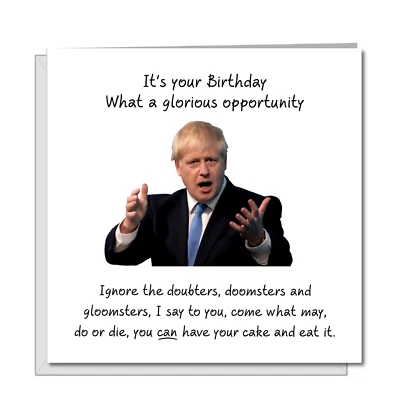 SWIZZOO Funny Boris Johnson Birthday Card humorous amusing hilarious rude BoJo Brexit
