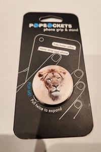Pop-Up Mobile Phone Socket Grip & Mobile Phone Stand Lion Head Design NEW - Zdjęcie 1 z 2