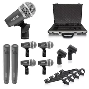 5Core Drum Mic Kit 7Pcs Kick Tom Snare Dynamic Microphone Instrument Mics Set - Picture 1 of 8