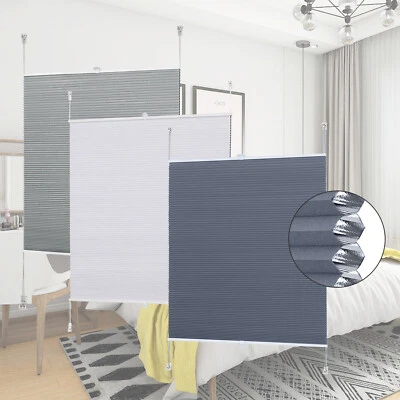 Wabenplissee klemmfix ohne Bohren Verdunkelung Rollo Lichtundurchlässig Jalousie - Bild 1 von 4