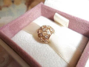 Genuine Authentic Pandora 14ct Gold Openwork Pave Flower Charm 750825CZ - Picture 1 of 2