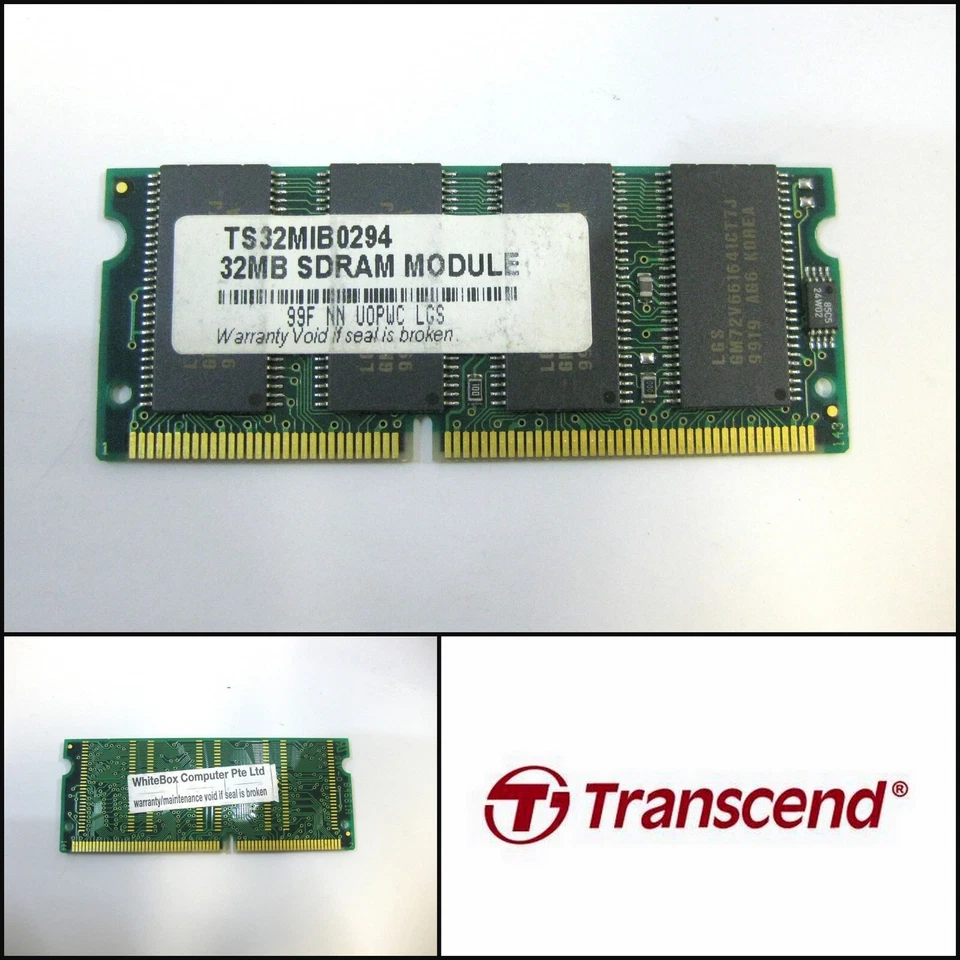TRANSCEND 32MB SDRAM TS32MIB0294 66MHz Memory RAM for Laptop - Image 1 of 1