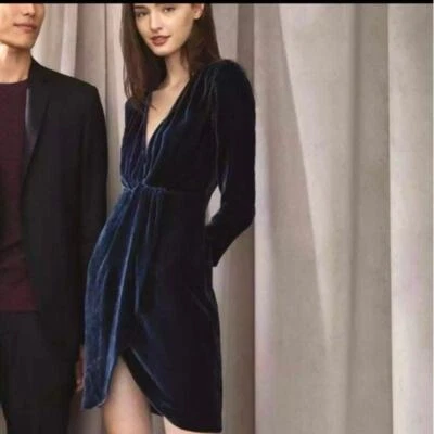 Theory Dress Women's MeleesaBlue Velvet Cocktail Size 8 - Image 1 of 4