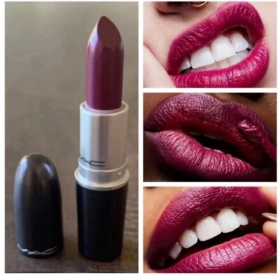 MAC Satin Lipstick 819 Rebel Full Size  3g / 0.10 oz Midtonal Cream Plum Purple - Image 1 of 4