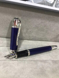 Luxury Fountain Pen Writers Edition Jules Verne Blue Color Medium Nib No Pen Box
