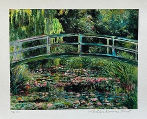 Claude Monet JAPANESE BRIDGE Estate Signed Limited Edition Giclee Art 12" x 16" - Picture 1 of 8