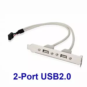 2 Port USB 2.0 to Dual 9 PIN Motherboard PC Rear PCI Slot Multiplier 30cm Cable - Picture 1 of 5