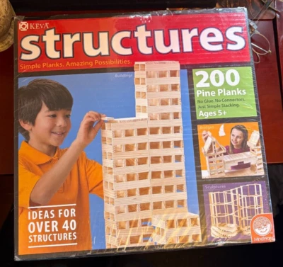 Keva Structures 200 Pieces Pine Plank Set Stacking Building Toy Mindware NIB - Image 1 of 3