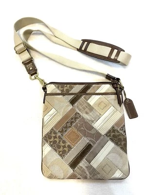 COACH Authentic Jacquard Leather Suede Patchwork Crossbody Satchel Handbag 41705 - Image 1 of 4