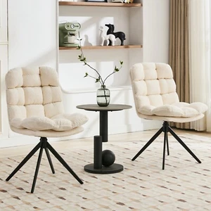 Esszimmer Stühle Set, 2er, drehbar mit Metallgestell & Bouclé-Bezug - Bild 1 von 51