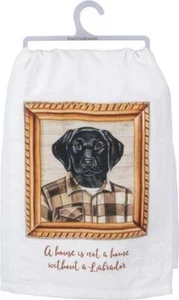 Toalla de té de algodón Black Lab Labrador Retriever perro primitivos Kathy - Imagen 1 de 1