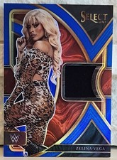 2023 WWE Panini Select Zelina Vega Selective Swatches Patch Blue Prizm /49