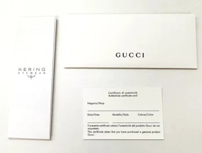 Gucci Sunglasses Eyeglasses Certificate of Authenticity Card - Set of 10 - Image 1 of 4