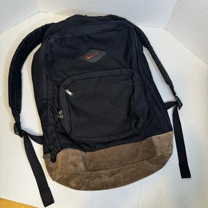 90s Nike Backpack Y2K Vintage Blk Nylon/Leather Bottom Bag/Hike Original Swoosh - Bild 1 von 21
