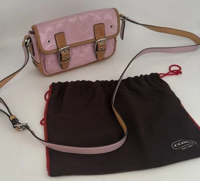 Vintage Y2K pink Coach Signature Mini Field Bag 6844 Dust Bag Cross Body - Image 1 of 4
