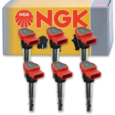 Bobinas de encendido NGK de 6 piezas para Audi S5 2010-2017 3,0 L V6 bujía cable arranque ip Foto 1 de 4