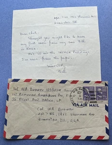 1950 US NAVY KOREAN WAR +LETTER LANDING INCHON BATTLE KOREA ! 1ST ARMORED AMPHIB - Picture 1 of 2